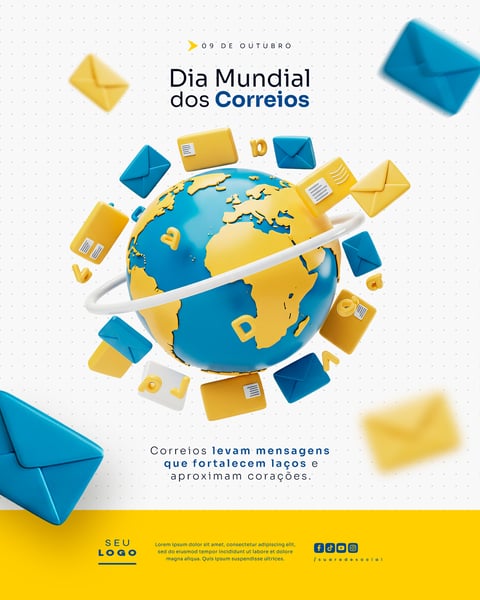 DIA MUNDIAL DOS CORREIOS 09 DE OUTUBRO SOCIAL MEDIA PSD EDITÁVEL 3