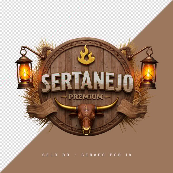 SELO 3D SERTANEJO 1.0 GERADO POR IA