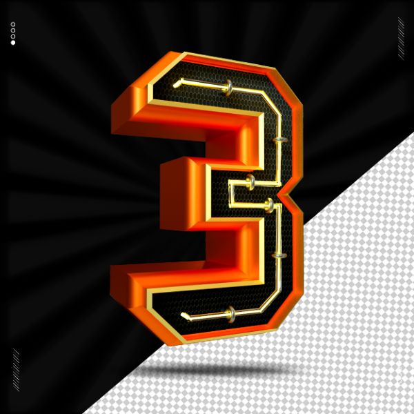 NÚMERO 3D NEON PARA COMPOSIÇÃO