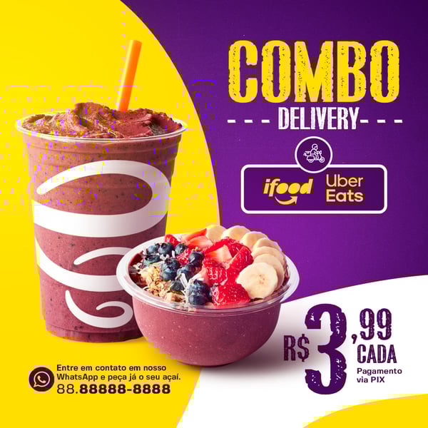 COMBO DELIVERY ESPECIAL AÇAITERIA SOCIAL MEDIA PSD EDITÁVEL