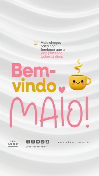 BEM VINDO MAIO SAUDAÇÃO MÊS SOCIAL MEDIA POST EDITÁVEL STORY 20