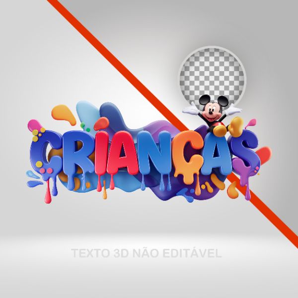 SELO 3D DIA DAS CRIANÇAS, ELEMENTO PNG, TEXTO 3D, LETRAS COLORIDAS, INFANTIL, 12 DE OUTUBRO, VOLTA AS AULAS,