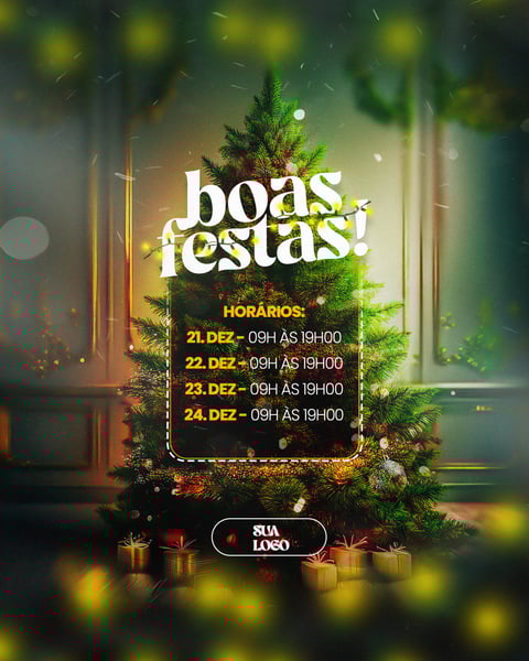 FELIZ NATAL 25 DE DEZEMBRO AVISO INFORME HORÁRIO COMUNICADO SOCIAL MEDIA PSD EDITÁVEL