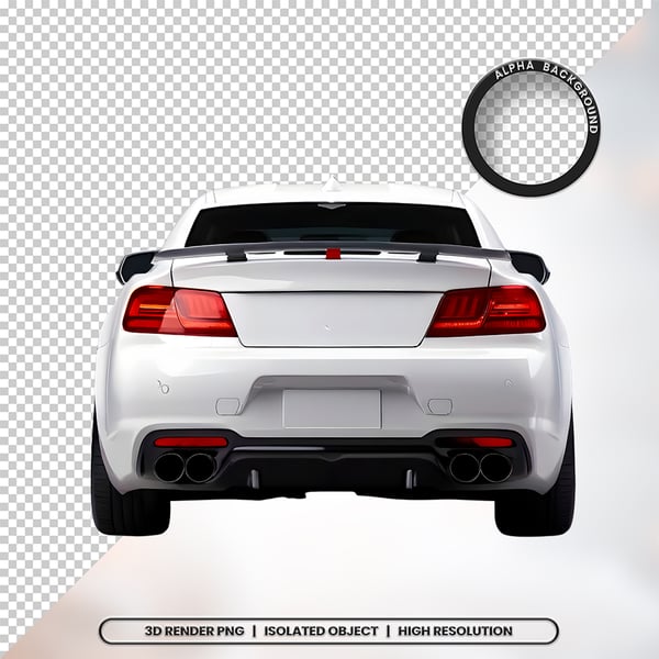 3D RENDER FUNDO DE UM CARRO ELEMENTO ÍCONE PSD PNG