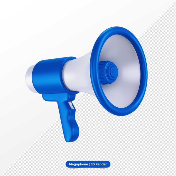 ELEMENTO 3D MEGAFONE PNG
