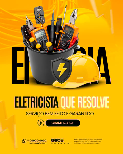 Social Media eletricista PSD Editável 9