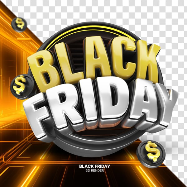 Selo 3D Black Friday PNG