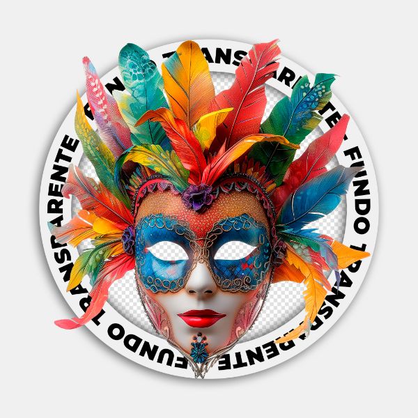 MÁSCARA COLORIDA | CARNAVAL | IMAGEM SEM FUNDO | PSD EDITÁVEL