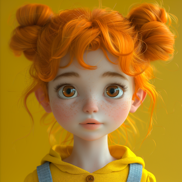 MENINA BONITA RUIVA | PERSONAGEM 3D | PIXAR DISNEY | IMAGEM