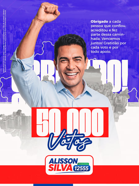 ARTE POLÍTICA OBRIGADO 50.000 VOTOS PSD EDITÁVEL