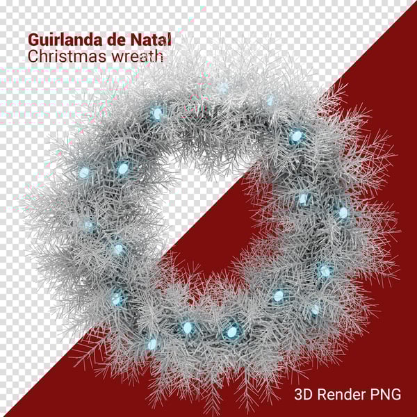 QBN GUIRLANDA DE NATAL 3D RENDER PNG PARA COMPOSIÇÃO (38)