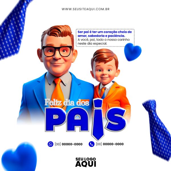 FEED QUADRADO - FELIZ DIA DOS PAIS | SOCIAL MEDIA | PSD EDITÁVEL