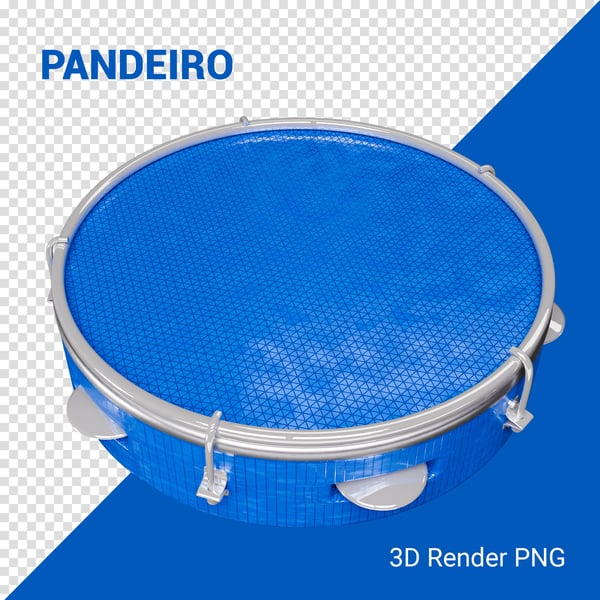 PANDEIRO 3D CARNAVAL ELEMENTO PNG COMPOSIÇÃO SOCIAL MEDIA