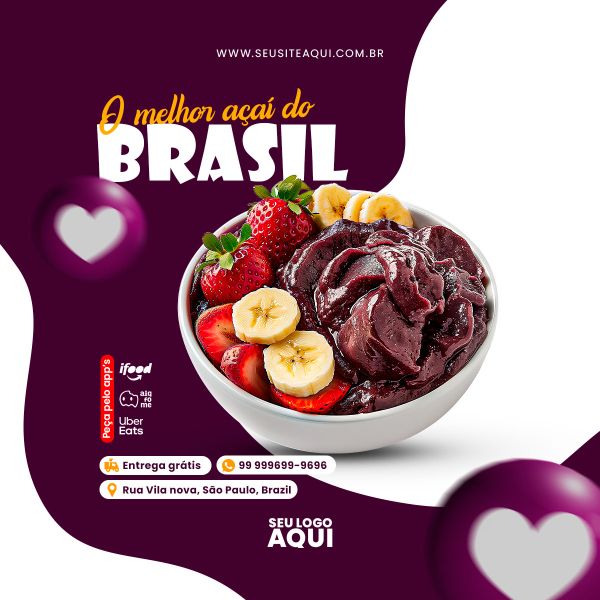 AÇAÍTERIA E SORVETERIA - SOCIAL MEDIA - PSD EDITÁVEL