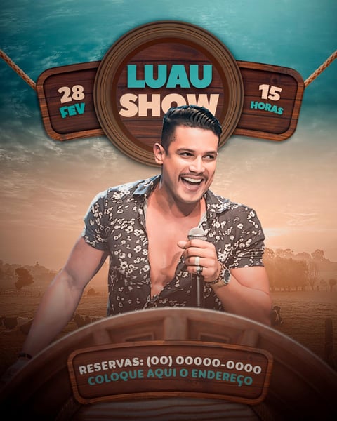 FLYER EVENTO SERTANEJO LUAU SHOW FEED