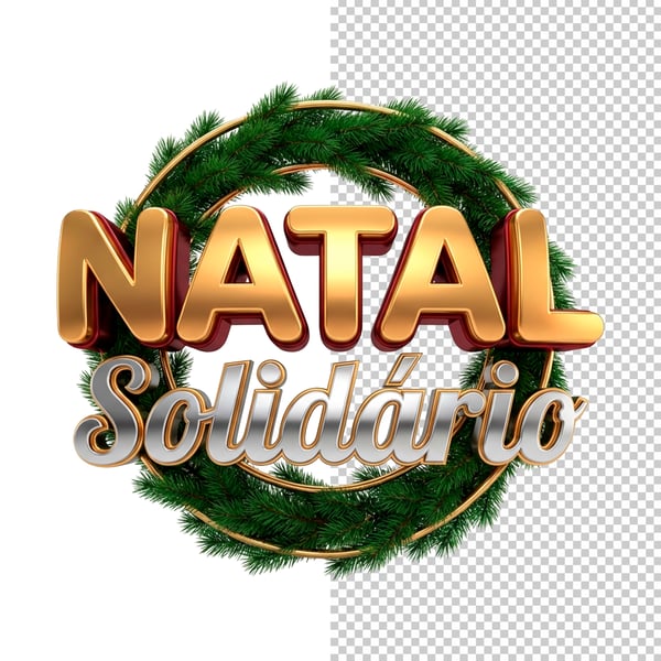 SELO 3D NATAL SOLIDÁRIO PNG