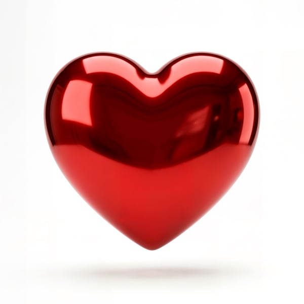 CORAÇÃO VERMELHO 3D GRANDE FLUTUANTE AMOR 3