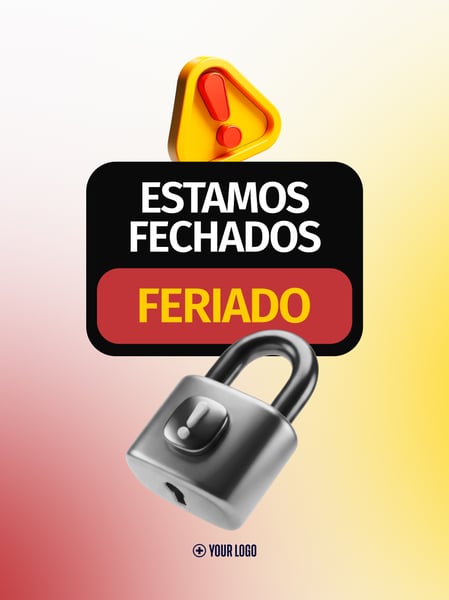 AVISO ESTAMOS FECHADOS FERIADO SOCIAL MEDIA FLYER PSD EDITÁVEL