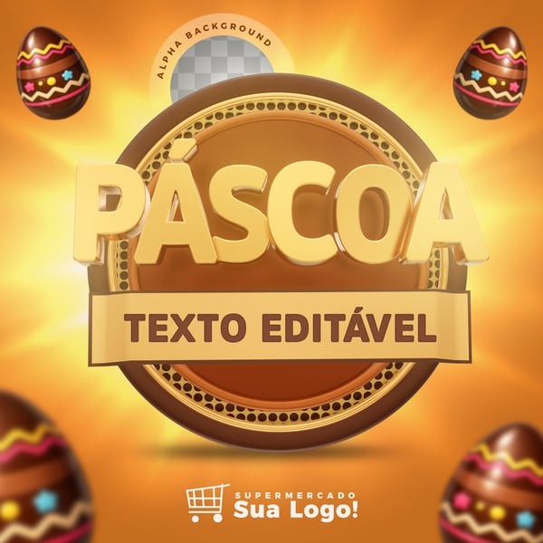 SELO 3D PÁSCOA PARA COMPOSIÇÃO