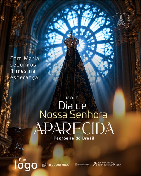 DIA DE NOSSA SENHORA APARECIDA 12 DE OUTUBRO SOCIAL MEDIA PSD EDITÁVEL 8