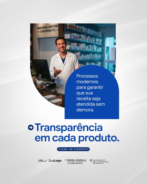 FARMÁCIA ATENDIMENTO ESPECIALIZADO E SAÚDE PÚBLICA SOCIAL MEDIA PSD EDITÁVEL 8