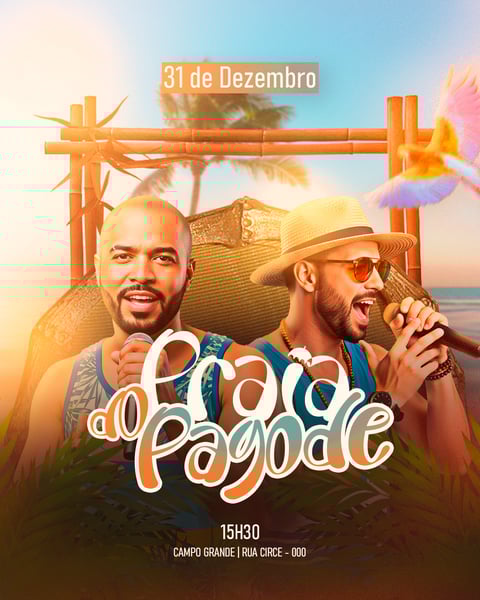 FLYER EVENTO SHOW PRAIA DO PAGODE PSD FEED 6
