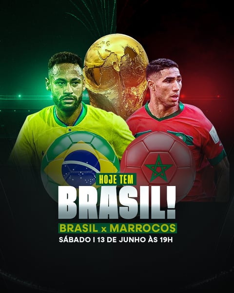 FLYER FUTEBOL BRASIL X MARROCOS PSD EDITÁVE 4