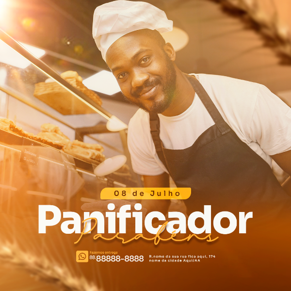 DIA DO PANIFICADOR POST INSTAGRAM PANIFICADORA SOCIAL MEDIA PSD