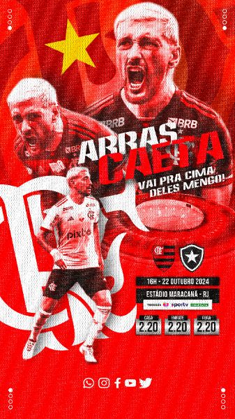 FLYER ESPORTIVO FLAMENGO ARRASCAETA BRASILEIRÃO 2024 STORIES
