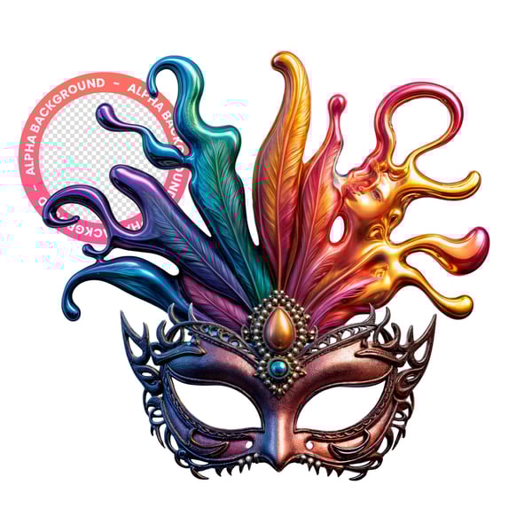MASCARAS DE CARNAVAL COLORIDA ELEMENTO 3D IMAGEM EM PNG IMAGEM SEM FUNDO
