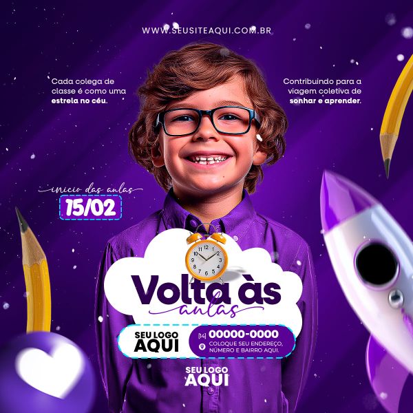 VOLTA ÀS AULAS | MATRÍCULAS ABERTAS | ESCOLA | PSD EDITÁVEL