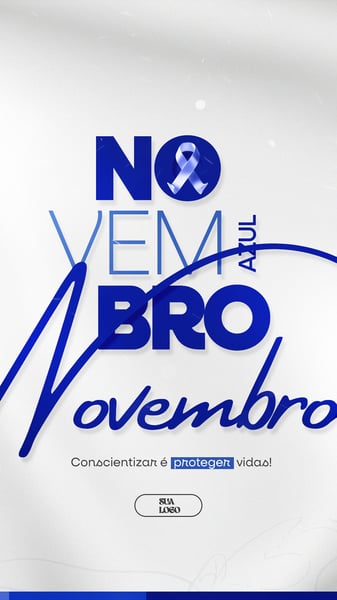 NOVEMBRO AZUL MÊS DA CONSCIENTIZAÇÃO SOBRE PREVENÇÃO AO CÂNCER DE PRÓSTATA PSD EDITÁVEL