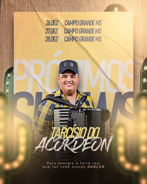 FLYER EVENTO SHOW TARCÍSIO DO ACORDEON PSD FEED