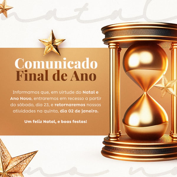 AVISO DE RECESSO VIRTUDE DO NATAL E ANO NOVO
