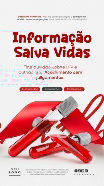 DEZEMBRO VERMELHO MÊS DE LUTA CONTRA A AIDS HIV E OUTRAS IST STORY SOCIAL MEDIA PSD EDITÁVEL 2