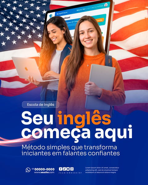 ESCOLA DE INGLÊS SOCIAL MEDIA PSD EDITÁVEL 5