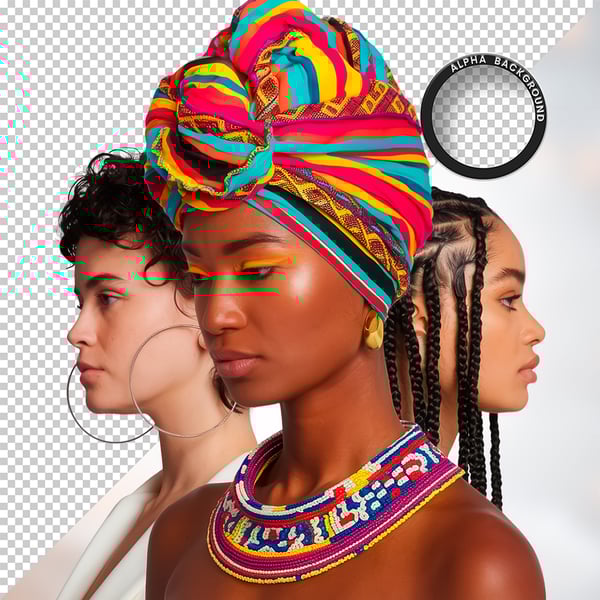 MULHER NEGRA AFRO ELEMENTO PSD PNG 80