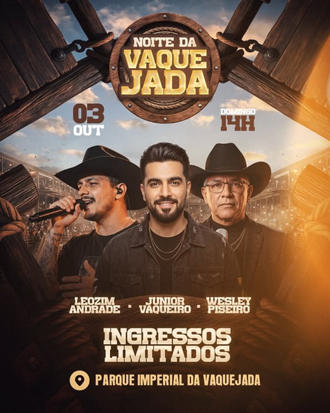 FLYER NOITE DA VAQUEJADA FEED PSD EDITÁVEL