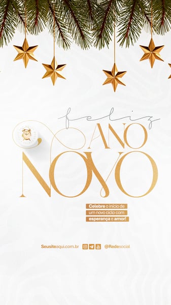 FELIZ ANO NOVO REVEILLON BOAS FESTAS SOCIAL MEDIA PSD EDITÁVEL