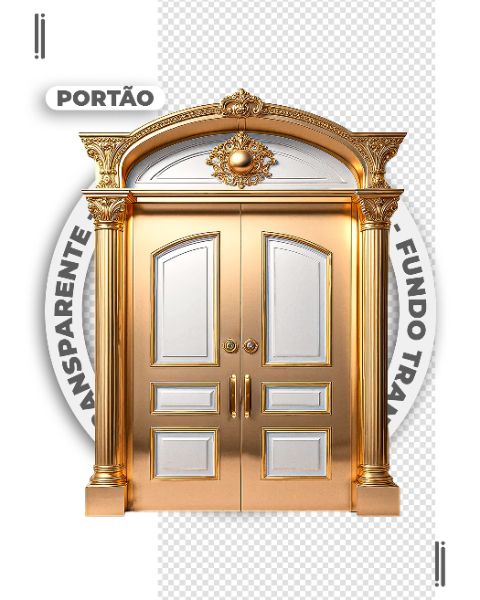 PORTÃO DOURADO | FELIZ ANO NOVO | IMAGEM SEM FUNDO | PNG | PSD EDITÁVEL