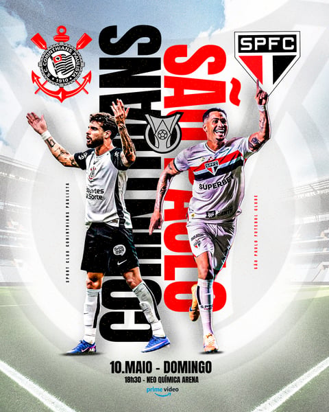 Flyer Esportivo Corinthians vs São Paulo Campeonato Brasileiro 2026 PSD Editável
