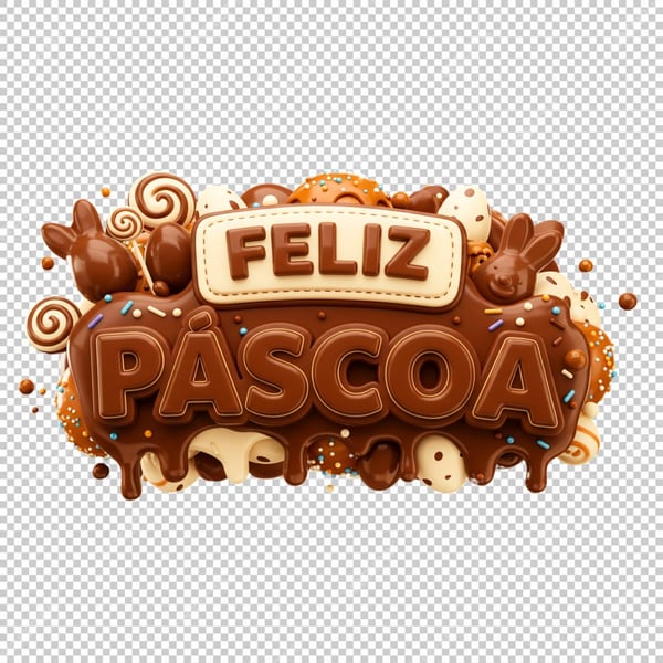 SELO 3D PNG FELIZ PÁSCOA PNG SELO 3D FELIZ PÁSCOA PNG