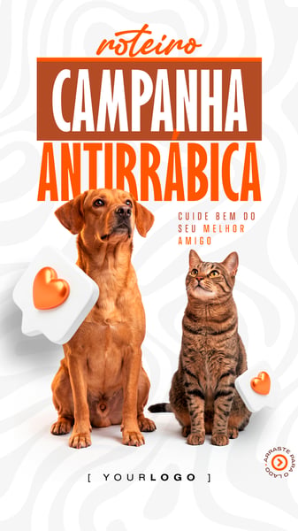 CAMPANHA VACINAÇÃO ANTIRRÁBICA ROTEIRO SOCIAL MEDIA PSD EDITÁVEL STORY