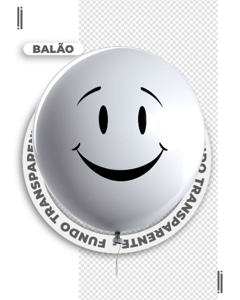 BXIGA | BALÃO 3D BRANCO | IMAGEM SEM FUNDO | PSD EDITÁVEL