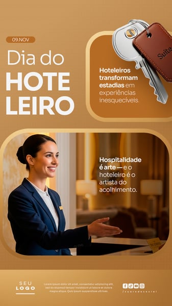 DIA DO HOTELEIRO 9 DE NOVEMBRO STORY SOCIAL MEDIA PSD EDITÁVEL 1
