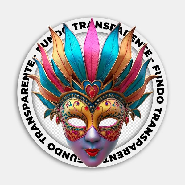 MÁSCARA COLORIDA | CARNAVAL | IMAGEM SEM FUNDO | PSD EDITÁVEL