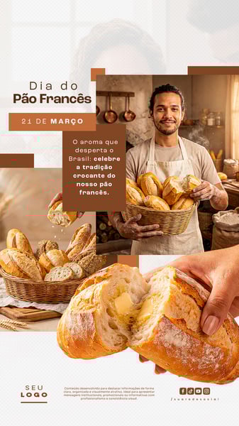 DIA DO PÃO FRANCÊS 21 DE MARÇO STORY SOCIAL MEDIA PSD EDITÁVEL 2