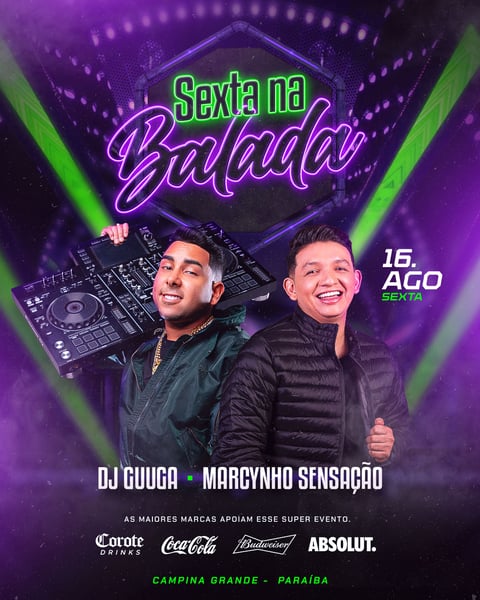 FLYER PARA EVENTOS PSD FEED SEXTA NA BALADA