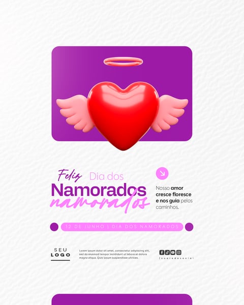 DIA DOS NAMORADOS 12 DE JUNHO SOCIAL MEDIA FEED EDITÁVEL