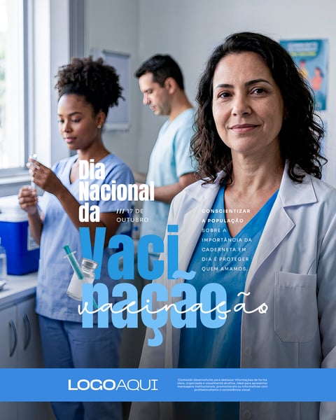 DIA NACIONAL DA VACINAÇÃO SAÚDE SOCIAL MEDIA FLYER PSD EDITÁVEL